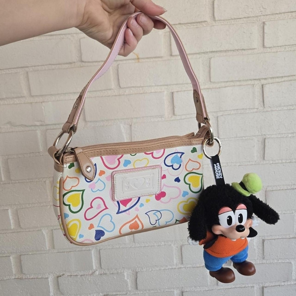 vtg y2k heart print mini purse